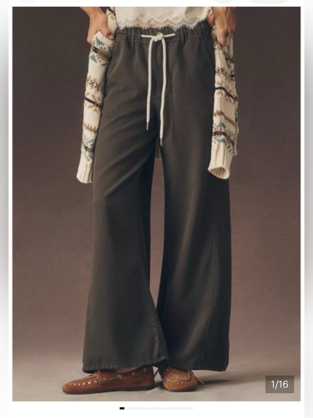 Anthropologie Pilcro Wide-Leg Drawstring Pants